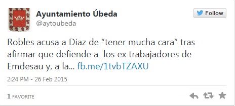 El PSOE presenta una denuncia contra el Ayuntamiento de Úbeda por el uso partidista de las redes sociales.