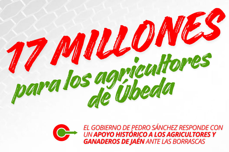 El Gobierno de España destina 17 millones de euros para los agricultores de Úbeda